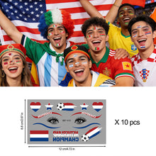 Load image into Gallery viewer, Football Game National Flag Facial Tattoo Stickers Soccer Sports Competition Party Temporary Tattoos for Men Women Face Stickers

