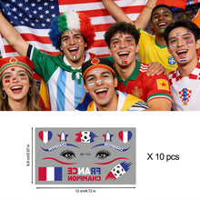 Load image into Gallery viewer, Football Game National Flag Facial Tattoo Stickers Soccer Sports Competition Party Temporary Tattoos for Men Women Face Stickers
