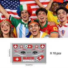 Load image into Gallery viewer, Football Game National Flag Facial Tattoo Stickers Soccer Sports Competition Party Temporary Tattoos for Men Women Face Stickers
