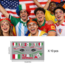 Load image into Gallery viewer, Football Game National Flag Facial Tattoo Stickers Soccer Sports Competition Party Temporary Tattoos for Men Women Face Stickers
