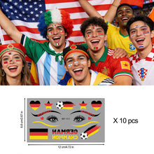 Load image into Gallery viewer, Football Game National Flag Facial Tattoo Stickers Soccer Sports Competition Party Temporary Tattoos for Men Women Face Stickers
