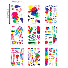 Load image into Gallery viewer, 9 Sheets/bag Temporary Painted Graffiti Facial Tattoos Sticker Football Soccer Temporary Tattoos Waterproof Tattoo Sticker
