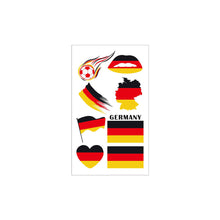Load image into Gallery viewer, 10 Sheets Flag Disposable Temporary Tattoo Stickers Football Waterproof Lip &amp; Face Tattoo Stickers Suitable for Adults Children
