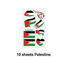 Load image into Gallery viewer, 10 Sheets Flag Disposable Temporary Tattoo Stickers Football Waterproof Lip &amp; Face Tattoo Stickers Suitable for Adults Children

