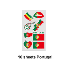 Load image into Gallery viewer, 10 Sheets Flag Disposable Temporary Tattoo Stickers Football Waterproof Lip &amp; Face Tattoo Stickers Suitable for Adults Children
