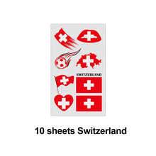 Load image into Gallery viewer, 10 Sheets Flag Disposable Temporary Tattoo Stickers Football Waterproof Lip &amp; Face Tattoo Stickers Suitable for Adults Children
