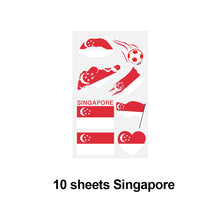 Load image into Gallery viewer, 10 Sheets Flag Disposable Temporary Tattoo Stickers Football Waterproof Lip &amp; Face Tattoo Stickers Suitable for Adults Children
