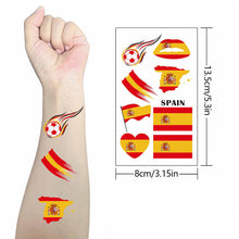 Load image into Gallery viewer, 10 Sheets Flag Disposable Temporary Tattoo Stickers Football Waterproof Lip &amp; Face Tattoo Stickers Suitable for Adults Children
