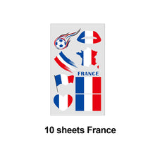 Load image into Gallery viewer, 10 Sheets Flag Disposable Temporary Tattoo Stickers Football Waterproof Lip &amp; Face Tattoo Stickers Suitable for Adults Children
