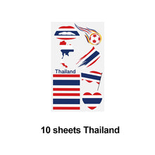 Load image into Gallery viewer, 10 Sheets Flag Disposable Temporary Tattoo Stickers Football Waterproof Lip &amp; Face Tattoo Stickers Suitable for Adults Children
