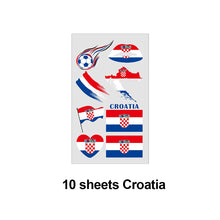 Load image into Gallery viewer, 10 Sheets Flag Disposable Temporary Tattoo Stickers Football Waterproof Lip &amp; Face Tattoo Stickers Suitable for Adults Children
