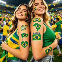 Load image into Gallery viewer, 10 Sheets Flag Disposable Temporary Tattoo Stickers Football Waterproof Lip &amp; Face Tattoo Stickers Suitable for Adults Children
