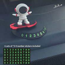Load image into Gallery viewer, Creative Car Ornament Astronaut Dashboard Parking Sign with Hidden Phone Number Cool Spaceman Figurine for Interior Decoration &amp; Gift
