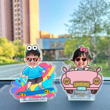 Load image into Gallery viewer, Auto Swing Shake Head Wobbler Stand Ornament Creative Acrylic Car Interior Decoration Cute DIY Home Photocard Display Gift Accessories
