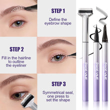 Load image into Gallery viewer, 3 in 1 Lower Eyelash Stamp Set Waterproof Eyebrow Seal Tool Eyeliner Pen Easy To Use Quick Dry 0.01mm Tip Lower Lash Stamp Pen

