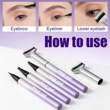 Load image into Gallery viewer, 3 in 1 Lower Eyelash Stamp Set Waterproof Eyebrow Seal Tool Eyeliner Pen Easy To Use Quick Dry 0.01mm Tip Lower Lash Stamp Pen
