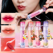 Load image into Gallery viewer, Crystal Lip Oil Hydrating Lip Oil Long-lasting Moisturizing Shimmering Mirror Liquid Water Lip Glaze with Cute Charm Keychain
