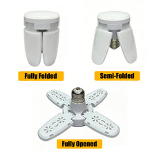 Load image into Gallery viewer, E27 Foldable Fan Bulb LED Fan Light Bright Garage Ceiling Lamp For Home Warehouse Basement Lighting
