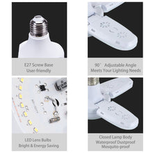 Load image into Gallery viewer, E27 Foldable Fan Bulb LED Fan Light Bright Garage Ceiling Lamp For Home Warehouse Basement Lighting
