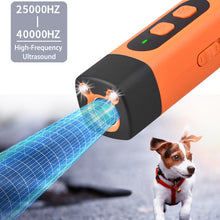 Load image into Gallery viewer, Dual-core Ultrasonic Rechargeable Anti Barking Device Pet Training Control Device With LED Light Stop Barking

