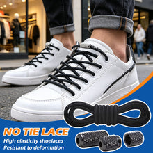 Load image into Gallery viewer, 1Pair Round Elastic Buckle Shoelaces Metal Buckle Quick Wear Lazy Shoelaces For Sneakers Canvas Shoes
