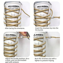 Load image into Gallery viewer, 1Pair Round Elastic Buckle Shoelaces Metal Buckle Quick Wear Lazy Shoelaces For Sneakers Canvas Shoes
