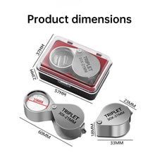 Load image into Gallery viewer, 10-30X Foldable Metal Magnifying Glass Portable Pocket Loupe Multi-purpose Jewelry Antique Reading Magnifier

