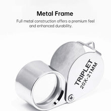 Load image into Gallery viewer, 10-30X Foldable Metal Magnifying Glass Portable Pocket Loupe Multi-purpose Jewelry Antique Reading Magnifier
