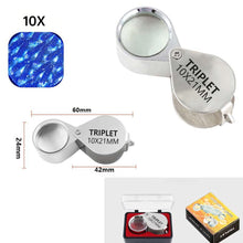 Load image into Gallery viewer, 10-30X Foldable Metal Magnifying Glass Portable Pocket Loupe Multi-purpose Jewelry Antique Reading Magnifier
