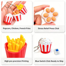 Load image into Gallery viewer, 3D Printed Stress Relief Toy Creative Fast Food Click Toy Fried Chicken Fries Popcorn Portable Keychain Pendant
