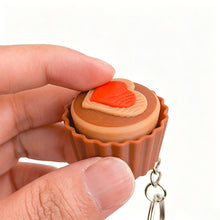 Load image into Gallery viewer, 3D Printed Cute Dessert Clicker Stress Relief Toy Heart Mousse Chocolate Button Keychain Pendant Relief Toy
