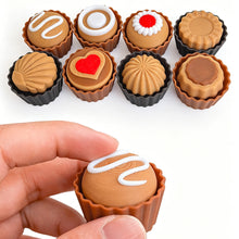 Load image into Gallery viewer, 3D Printed Cute Dessert Clicker Stress Relief Toy Heart Mousse Chocolate Button Keychain Pendant Relief Toy
