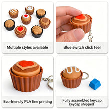 Load image into Gallery viewer, 3D Printed Cute Dessert Clicker Stress Relief Toy Heart Mousse Chocolate Button Keychain Pendant Relief Toy
