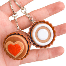 Load image into Gallery viewer, 3D Printed Cute Dessert Clicker Stress Relief Toy Heart Mousse Chocolate Button Keychain Pendant Relief Toy
