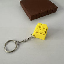 Load image into Gallery viewer, 3D Printed Cute Cheese Shaped Keychain Stress Relief Toy Elastic Press Button Office Decompression Ornament
