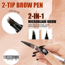 Load image into Gallery viewer, Dual Ended Eyebrow Pencil Square Angled Brush Multifunctional 3D Brow Dye Cream Anti-smudge Waterproof Eyebrow Tint Pen

