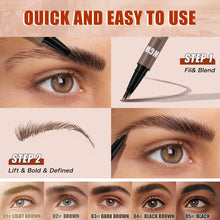 Load image into Gallery viewer, Dual Ended Eyebrow Pencil Square Angled Brush Multifunctional 3D Brow Dye Cream Anti-smudge Waterproof Eyebrow Tint Pen
