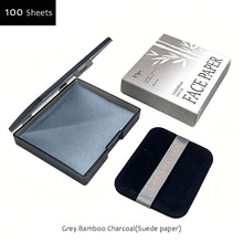 Load image into Gallery viewer, 100Pcs Facial Oil-Blotting Paper with Mirror &amp; Puff for Makeup Setting Portable Oil-Control Oil-absorbing Wood Pulp Paper

