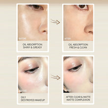 Load image into Gallery viewer, 100Pcs Facial Oil-Blotting Paper with Mirror &amp; Puff for Makeup Setting Portable Oil-Control Oil-absorbing Wood Pulp Paper

