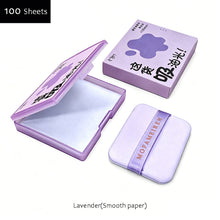 Load image into Gallery viewer, 100Pcs Facial Oil-Blotting Paper with Mirror &amp; Puff for Makeup Setting Portable Oil-Control Oil-absorbing Wood Pulp Paper
