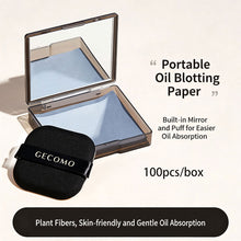 Load image into Gallery viewer, 100Pcs Facial Oil-Blotting Paper with Mirror Removes Shine Without Destroying Makeup Portable Face Oil Control Tool
