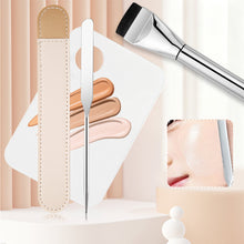 Load image into Gallery viewer, Stainless Steel Foundation Mixing Palette Set with Spatula Foundation Spreader Tool Easy-Clean Cosmetic Tray for Liquid Foundation &amp; Cream
