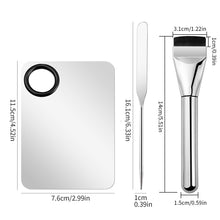 Load image into Gallery viewer, Stainless Steel Foundation Mixing Palette Set with Spatula Foundation Spreader Tool Easy-Clean Cosmetic Tray for Liquid Foundation &amp; Cream
