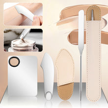Load image into Gallery viewer, Stainless Steel Foundation Mixing Palette Set with Spatula Foundation Spreader Tool Easy-Clean Cosmetic Tray for Liquid Foundation &amp; Cream
