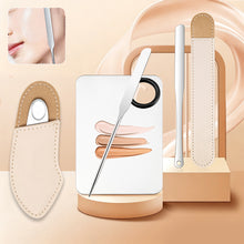 Load image into Gallery viewer, Stainless Steel Foundation Mixing Palette Set with Spatula Foundation Spreader Tool Easy-Clean Cosmetic Tray for Liquid Foundation &amp; Cream
