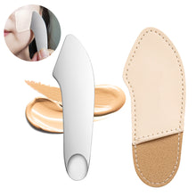 Load image into Gallery viewer, Stainless Steel Foundation Mixing Palette Set with Spatula Foundation Spreader Tool Easy-Clean Cosmetic Tray for Liquid Foundation &amp; Cream
