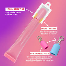 Load image into Gallery viewer, Donut Silicone Keychain Cap Portable Durable Holder Keychain Compatible For Lipgloss Storage And Balm Cap
