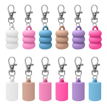 Load image into Gallery viewer, Donut Silicone Keychain Cap Portable Durable Holder Keychain Compatible For Lipgloss Storage And Balm Cap
