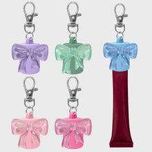 Load image into Gallery viewer, Bowknot Silicone Keychain Cap Portable Durable Holder Keychain Compatible For Lipgloss Storage And Balm Cap
