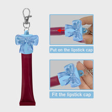 Load image into Gallery viewer, Bowknot Silicone Keychain Cap Portable Durable Holder Keychain Compatible For Lipgloss Storage And Balm Cap
